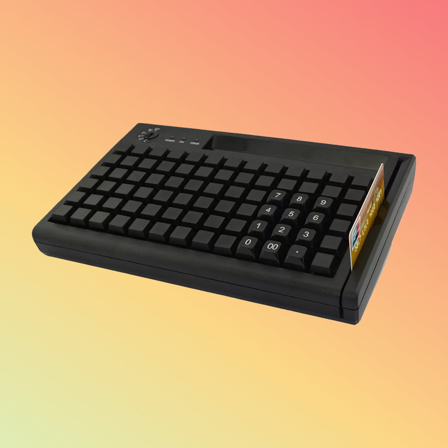 78Keys USB PS/2 Programming POS Keyboard With Magnetic Stripe Card Reader KB78M-S