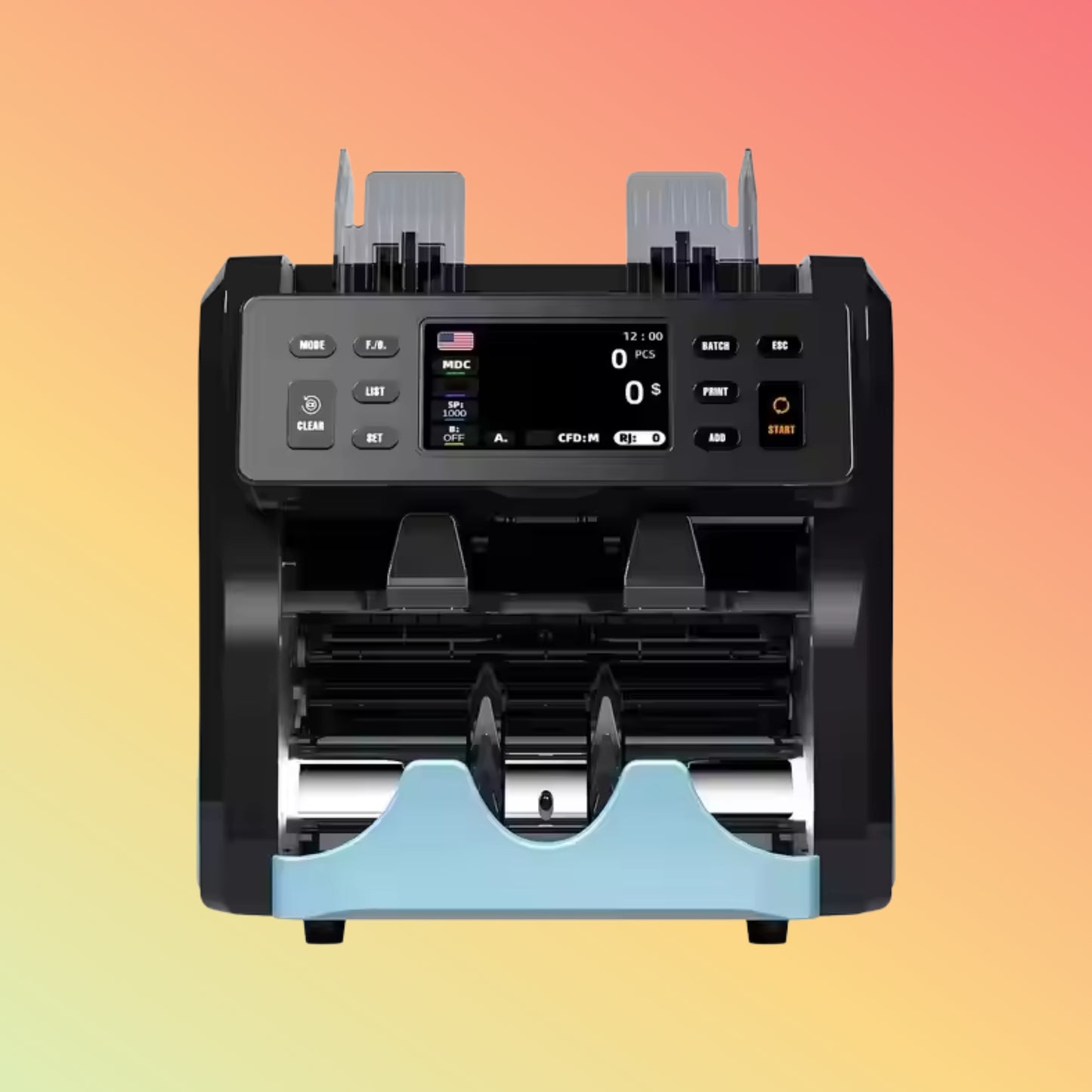 UN-220A Mixed Currency 2 Pocket Banks Banknote Machine Cash Counting Banknote Counting Machine with 2 CIS