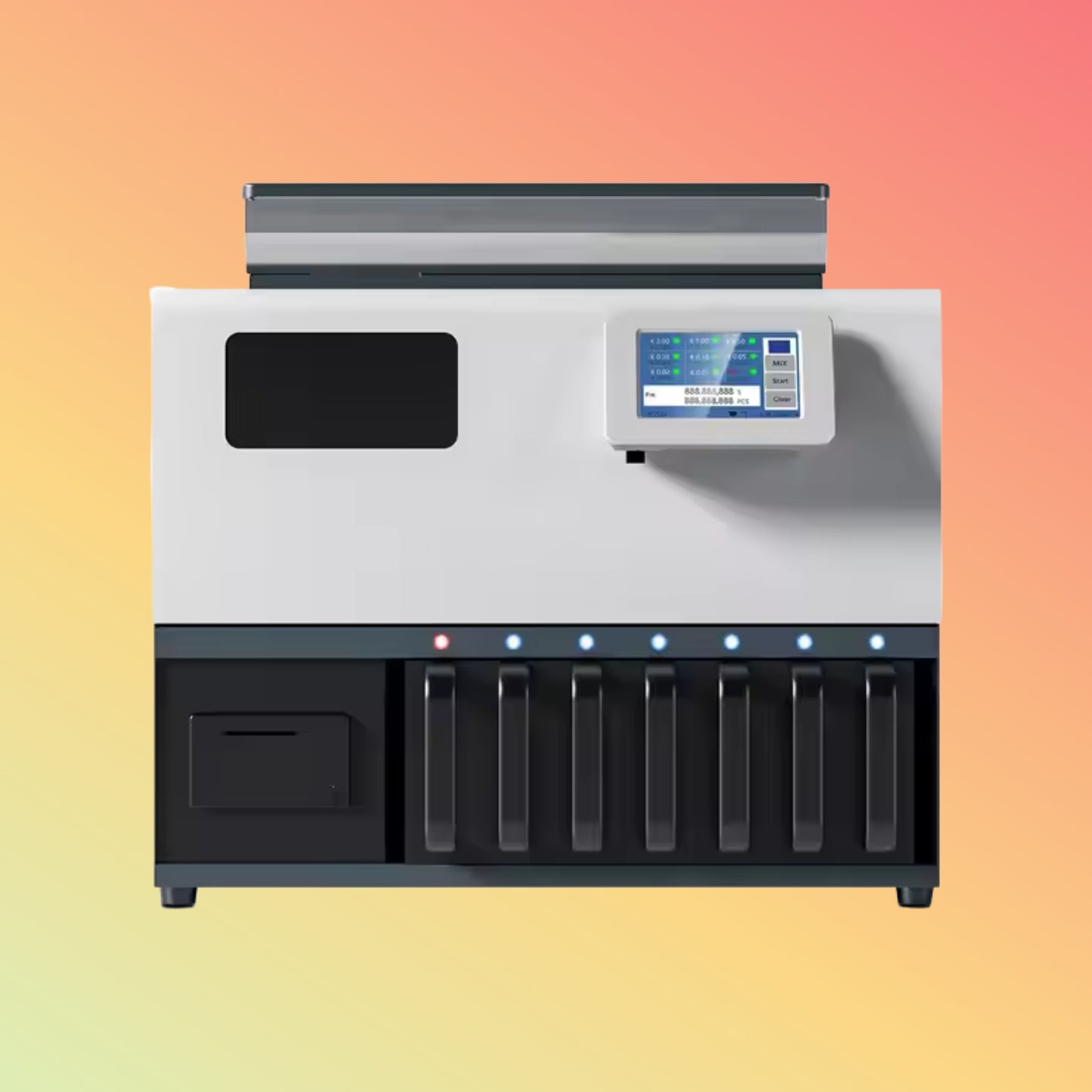 UN-161S High-Speed 6+1 Bank Coin Counting Machine 600 Coins/Min Sorter Coin Sorting Machine with Touch Screen