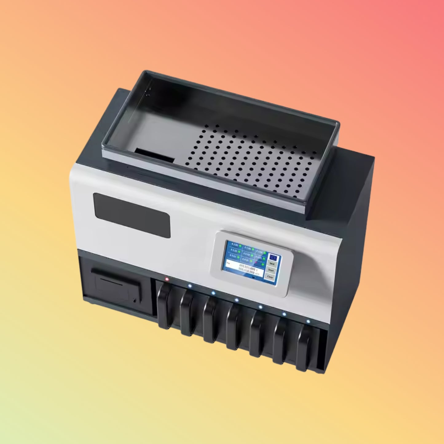 UN-191S Automatic 9+1 Pocket Touch Screen Coin Sorter 700 Coins/min Counter Pound Money High Speed Coin Counting Machine