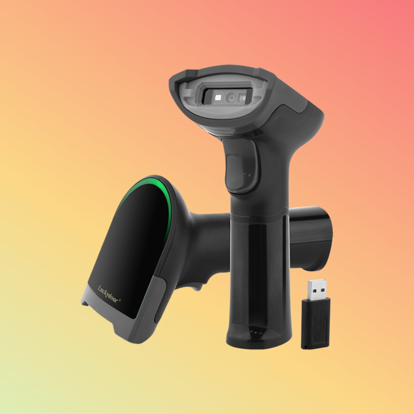 Luckydoor l500RB 2D handheld wireless bluetooth and 2.4G QR code scanner barcode scanner