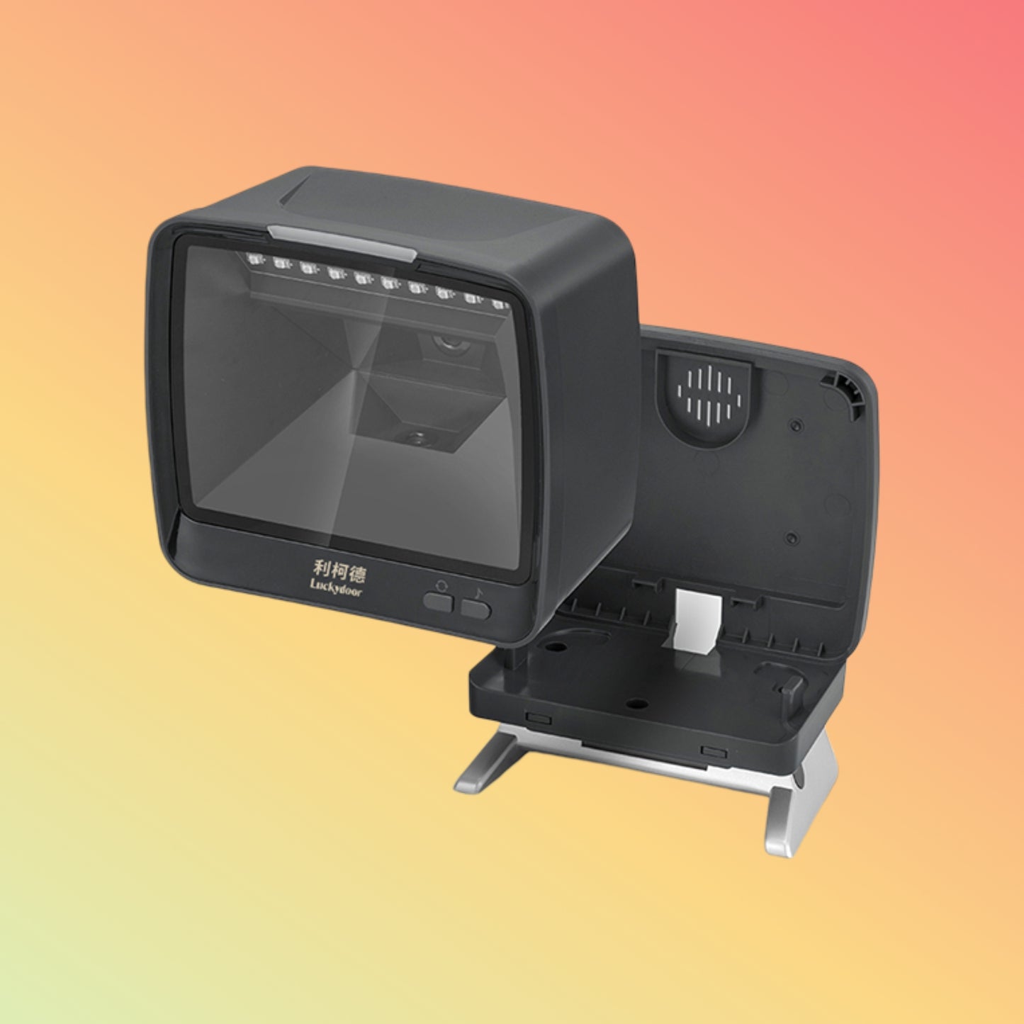 High Performance Desktop 2D stationary Omnidirectional Hands-Free USB Barcode Scanner