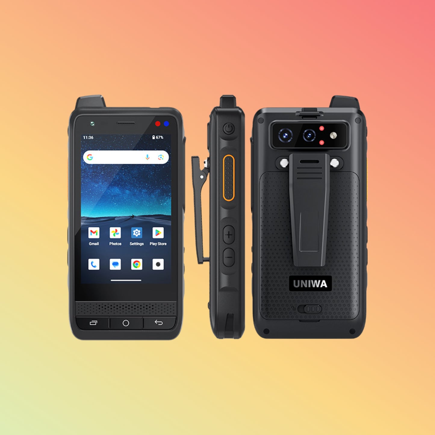 UNIWA F400 Octa Core IP65 Waterproof Android 15 Rugged PDA with PoC Walkie Talkie