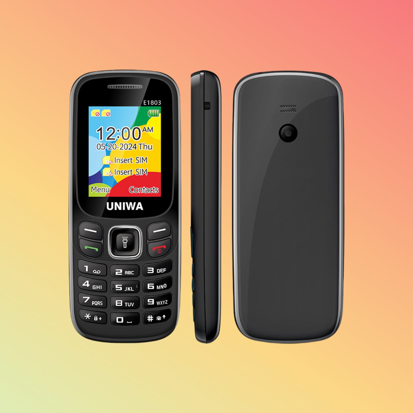 UNIWA E1803 1.77 inch Slim GSM Mini Mobile Phone with Dual SIM and Keypad