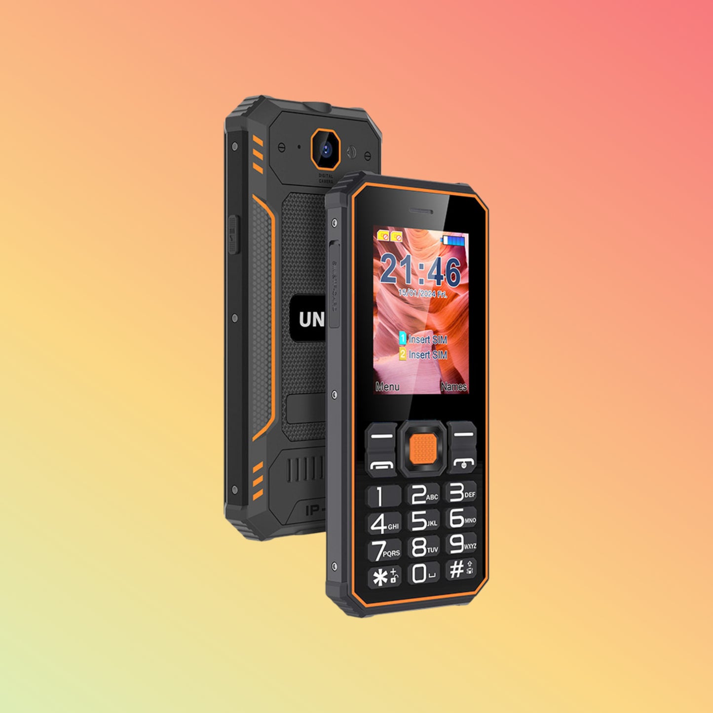 UNIWA S2 2.4 Inch Dual SIM IP68 Rugged Waterproof Keypad Mobile Phone with Long Standby