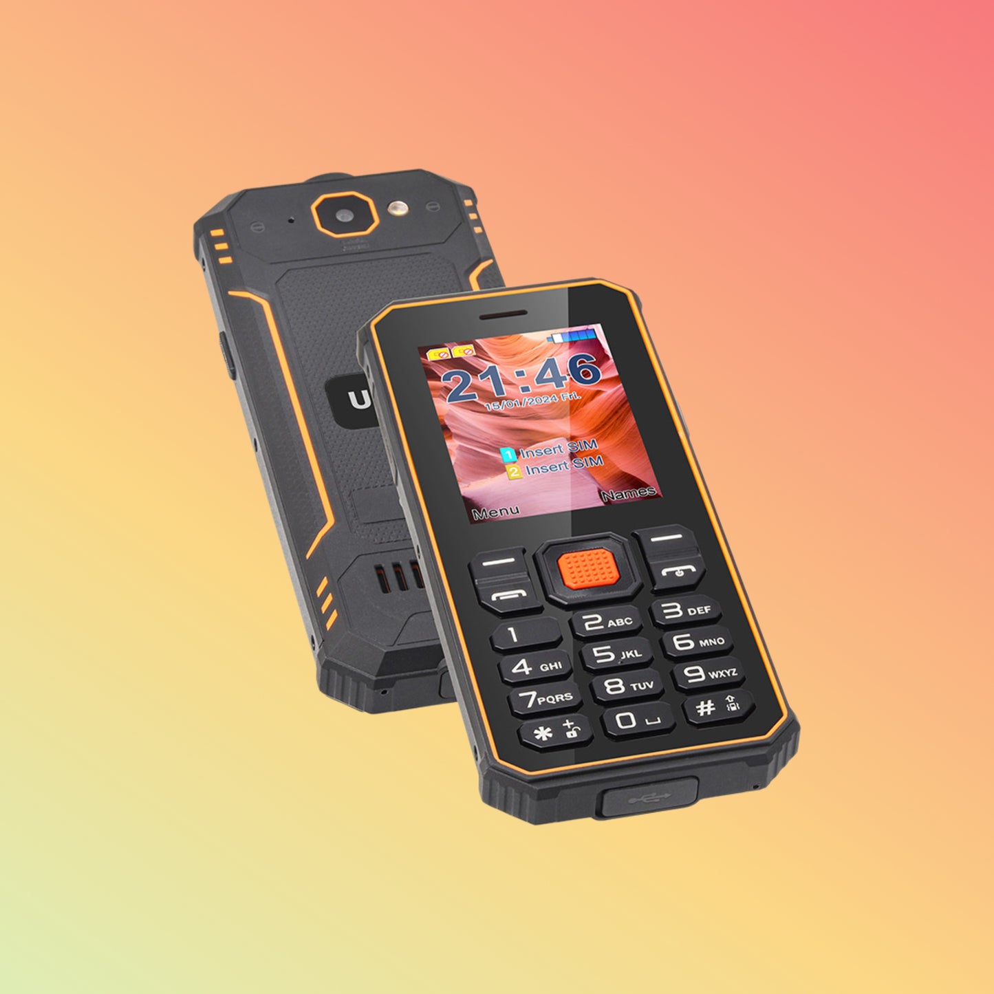 UNIWA S2 2.4 Inch Dual SIM IP68 Rugged Waterproof Keypad Mobile Phone with Long Standby