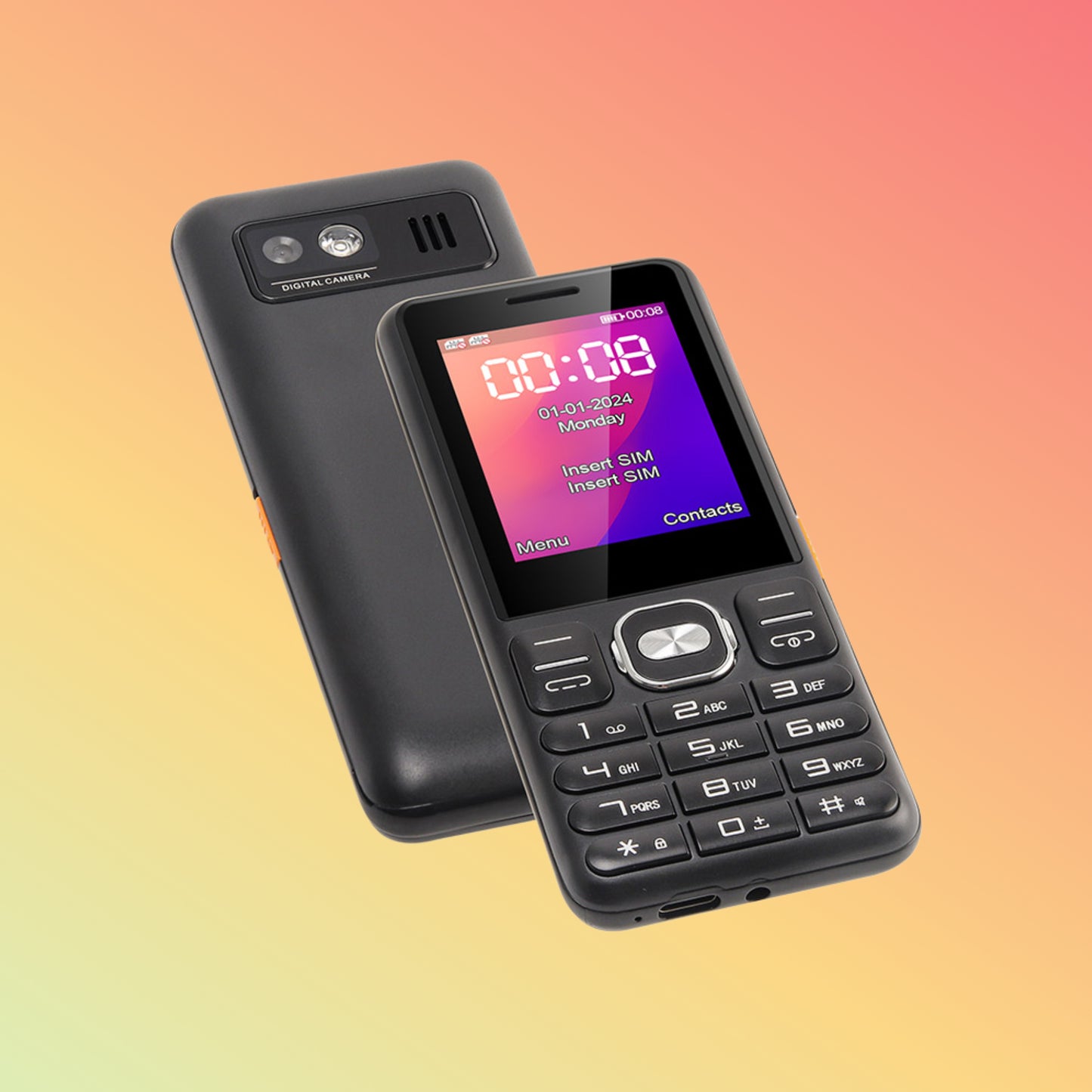 UNIWA FD005 2.4 Inch Dual SIM Card 25BI Long Battery Life Fashion 4G Keypad Phone