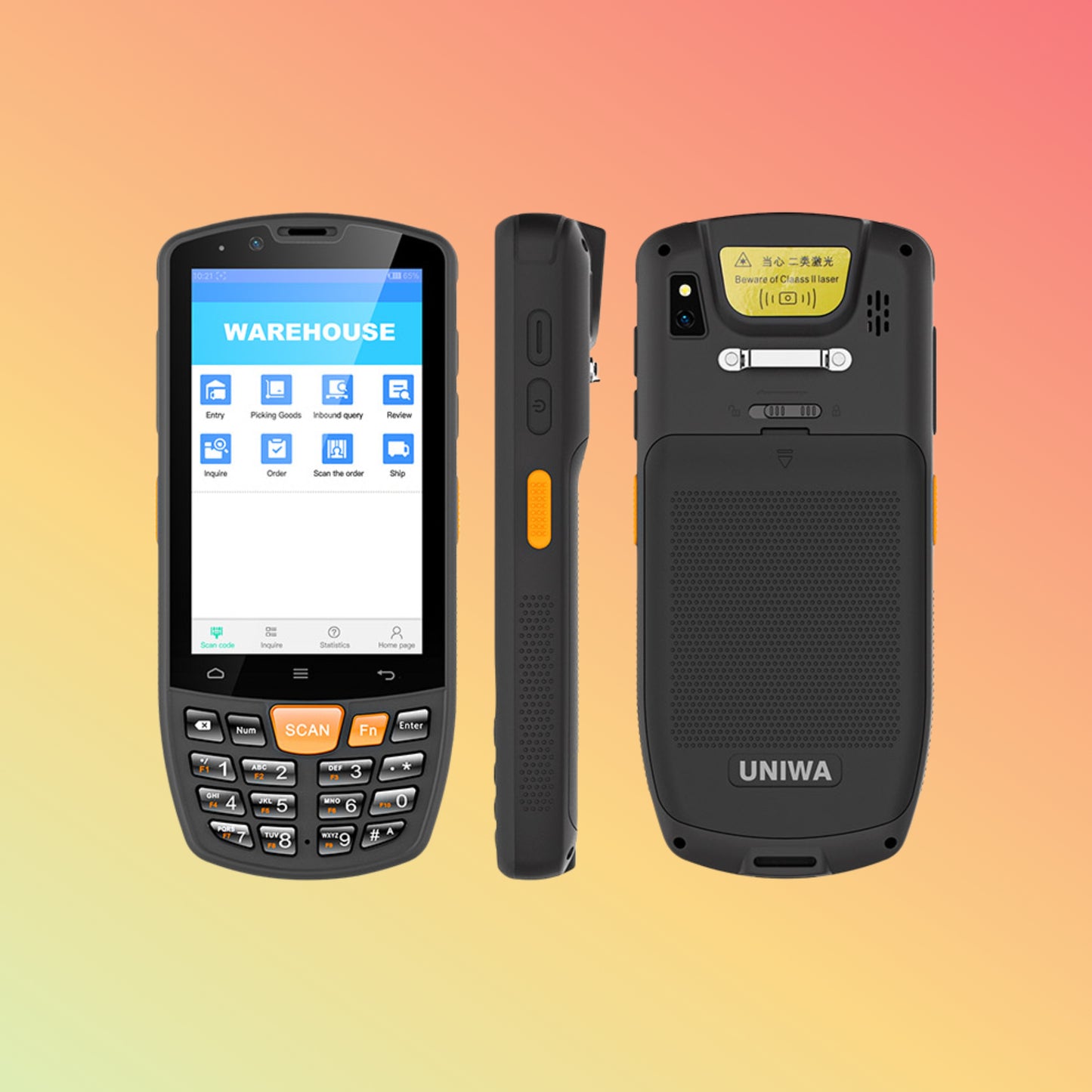 UNIWA HS006 4 inch Portable Android Industrial PDA QR Code Scanner with RFID and NFC