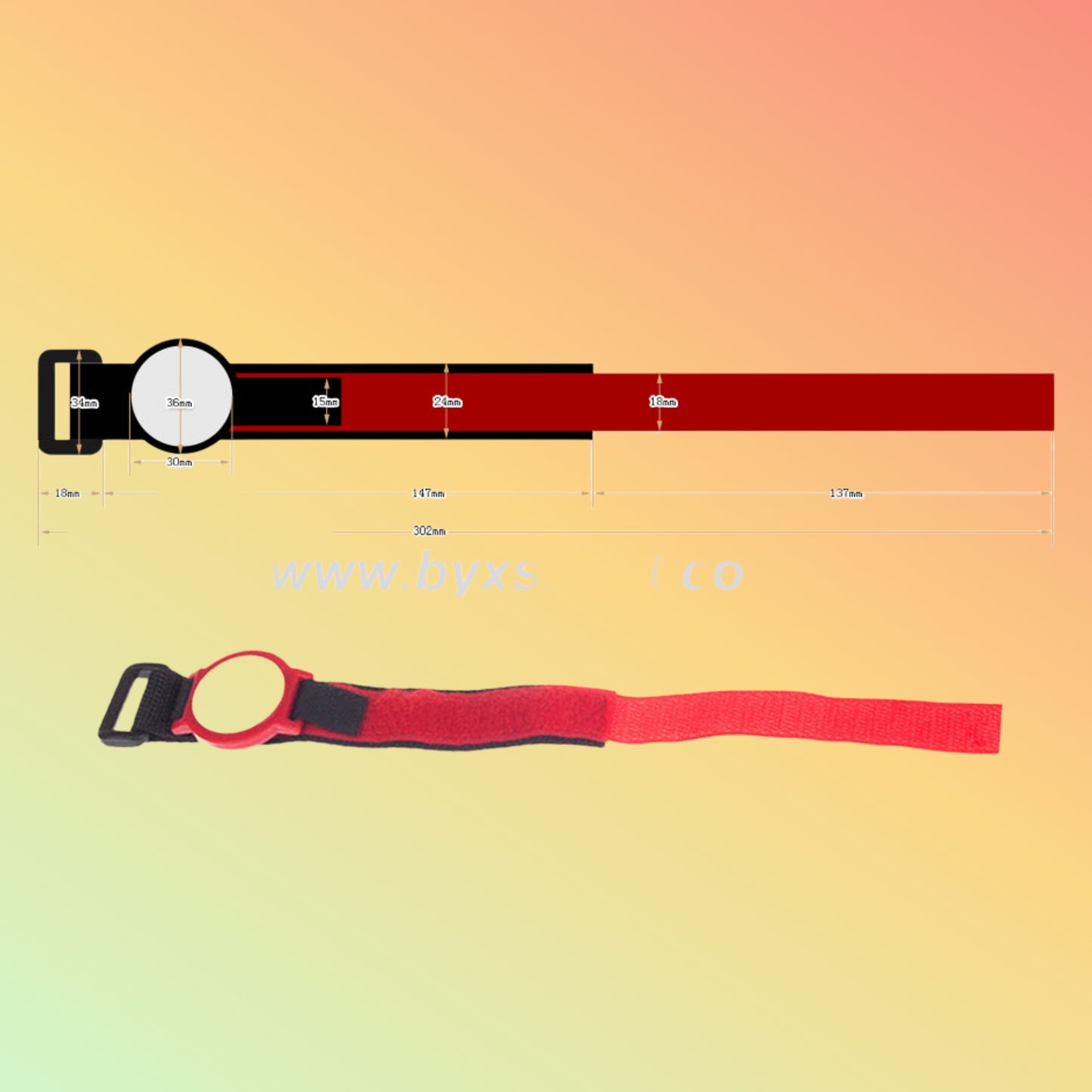 BYX Smart Adjustable RFID Velcro Nylon Wristbands