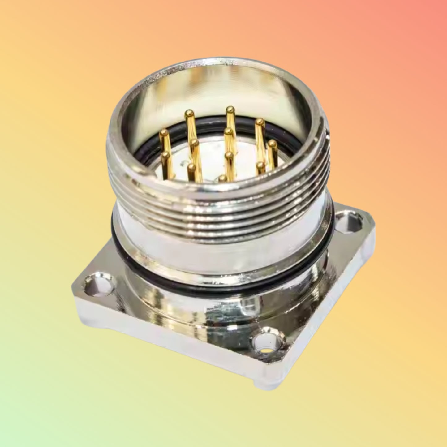 Yaomatec M23 Right Angle Panel Mount Signal Connector Receptacle