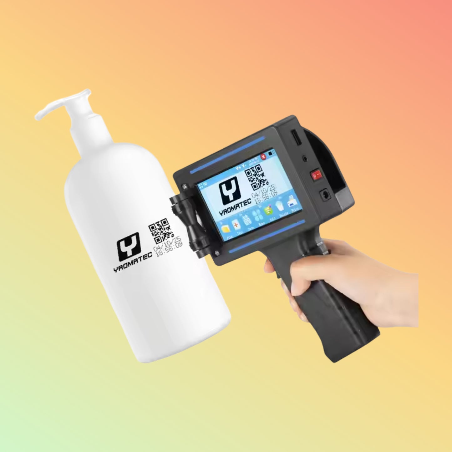 Yaomatec 12.7mm Handheld Inkjet Printer for Logo & Date Printing