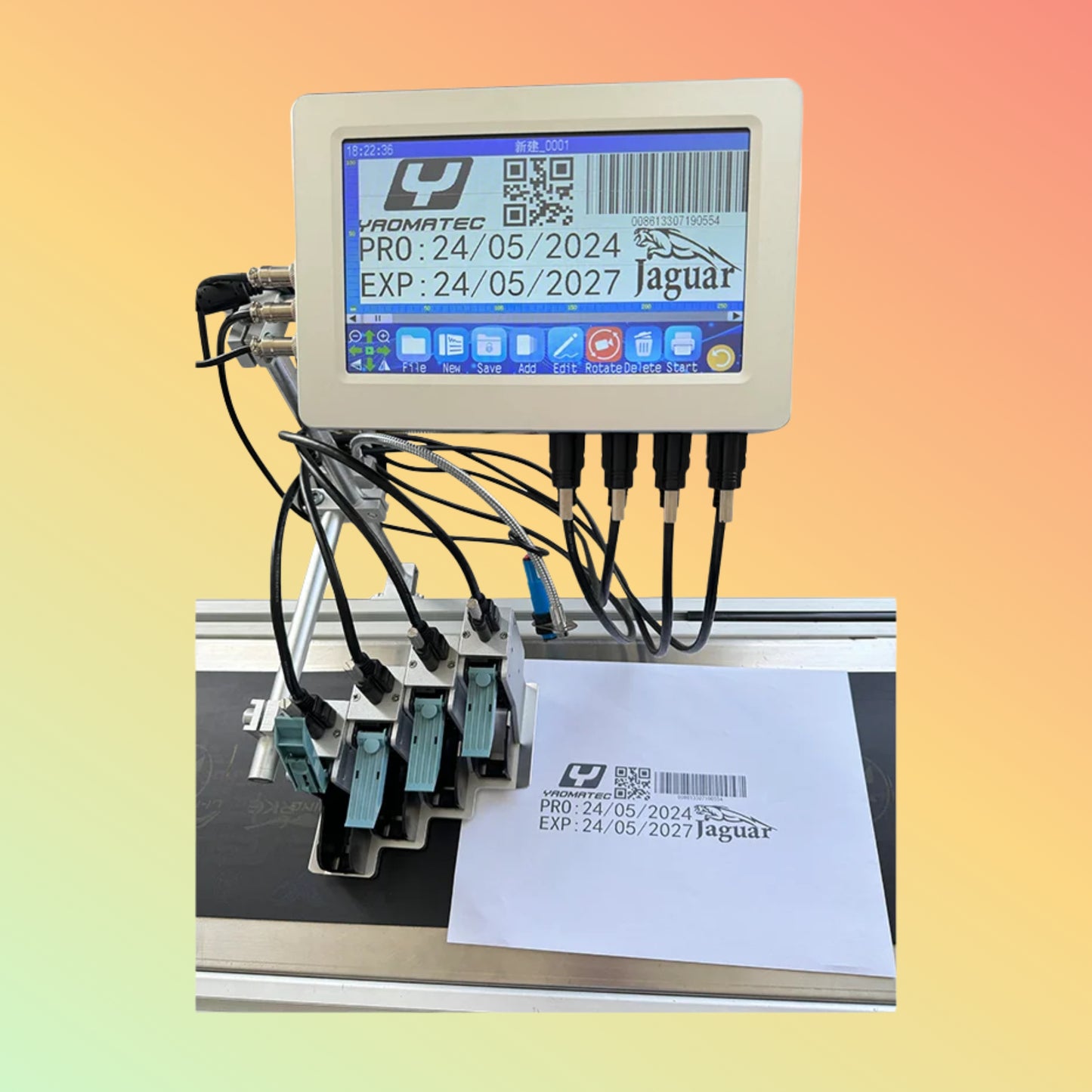 YAOMATEC 12.7mm Automatic Online Inkjet Batch Printer for Carton