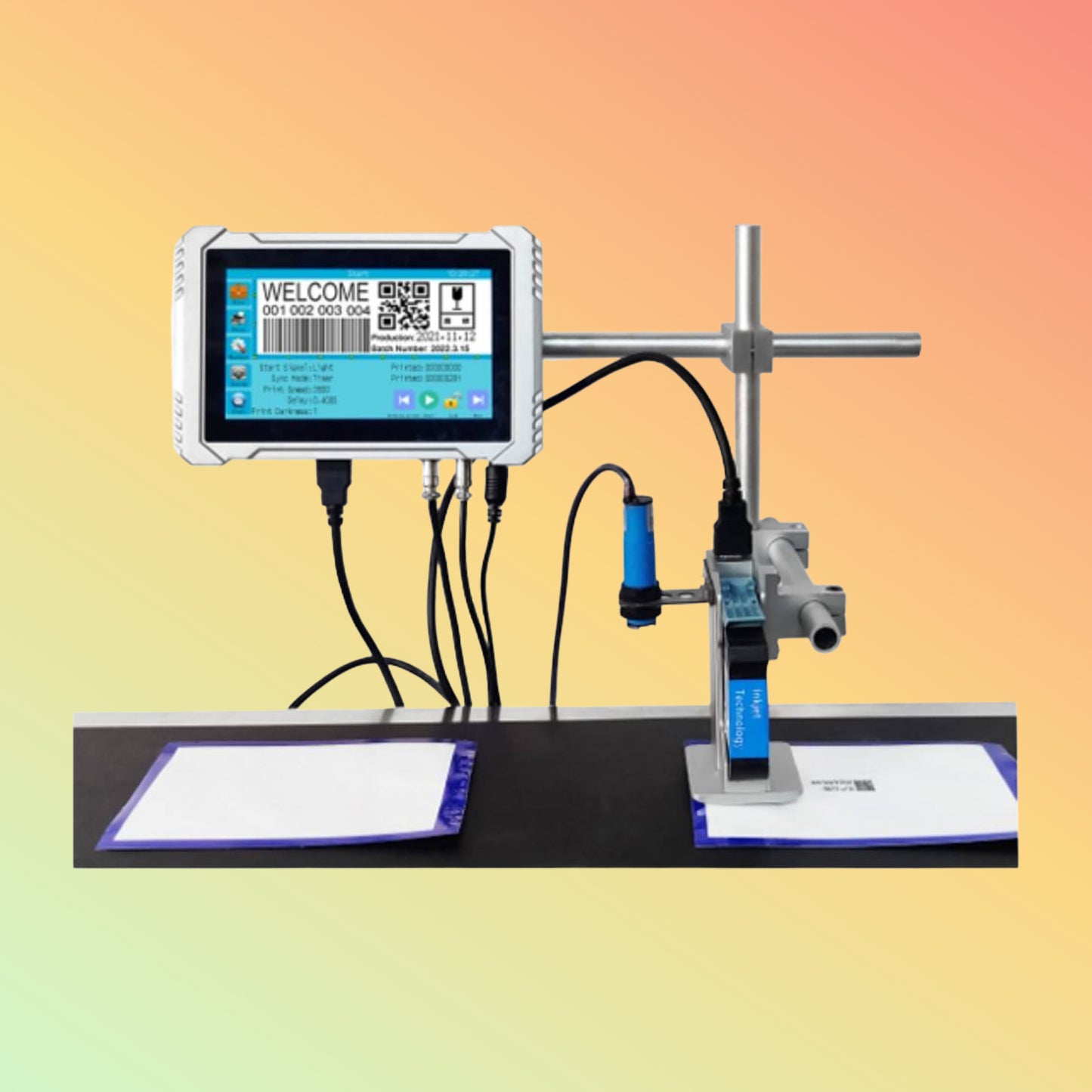 YAOMATEC 12.7mm Automatic Online Inkjet Batch Printer for Carton