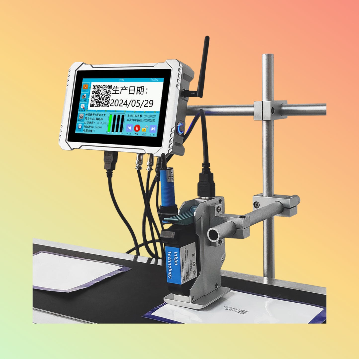 YAOMATEC 12.7mm Automatic Online Inkjet Batch Printer for Carton