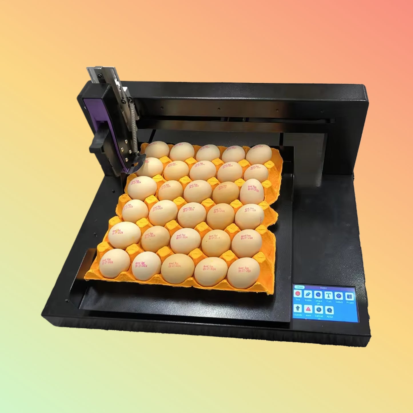 Yaomatec Automatic Egg Inkjet Printer for Date Coding & Stamping