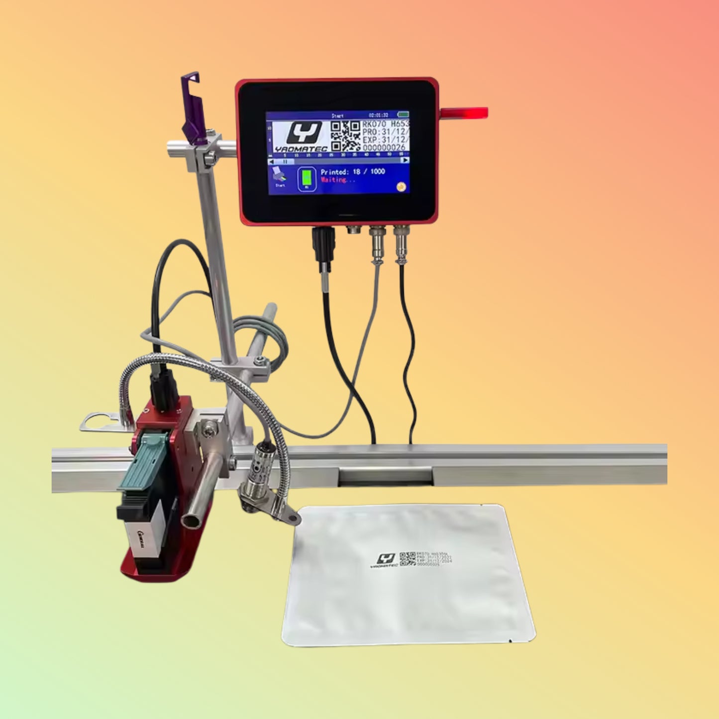 Yaomatec 12.7mm Online Inkjet Printer for QR, Barcode, Date & More