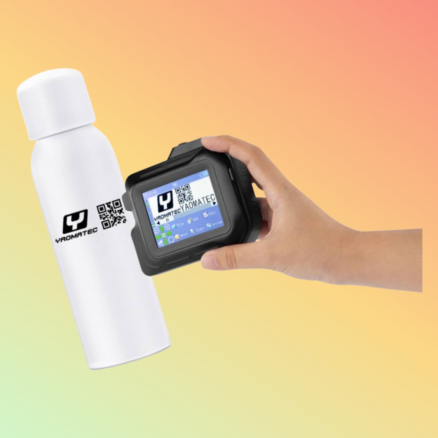 YAOMATEC 2.8″ Mini Logo & Coding Printer for Metal & Plastic