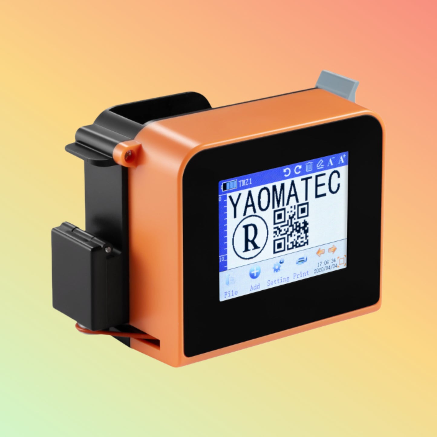 Yaomatec 12.7mm Mini Handheld Inkjet Printer for QR, Barcode & Logo
