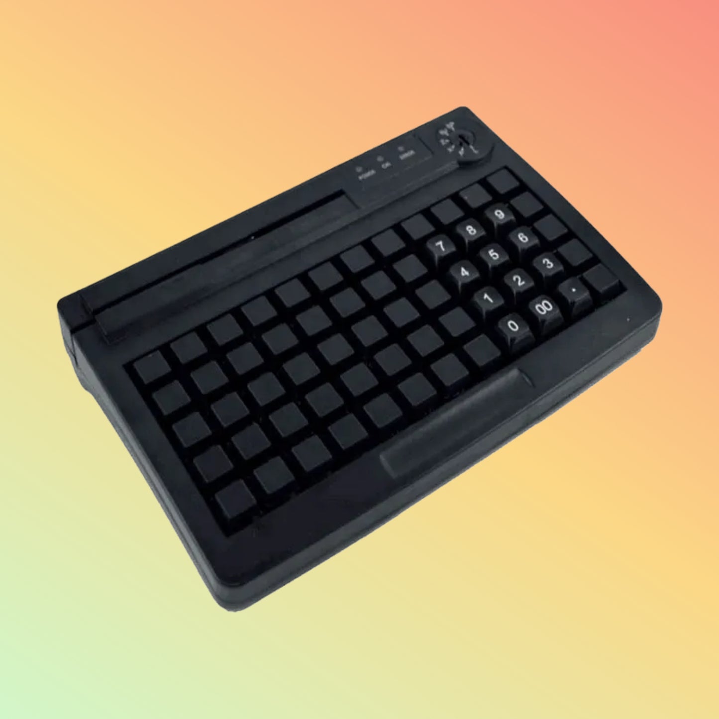 CARAVPOS 60-Key POS Programmable Keyboard with Keylock & Card Reader