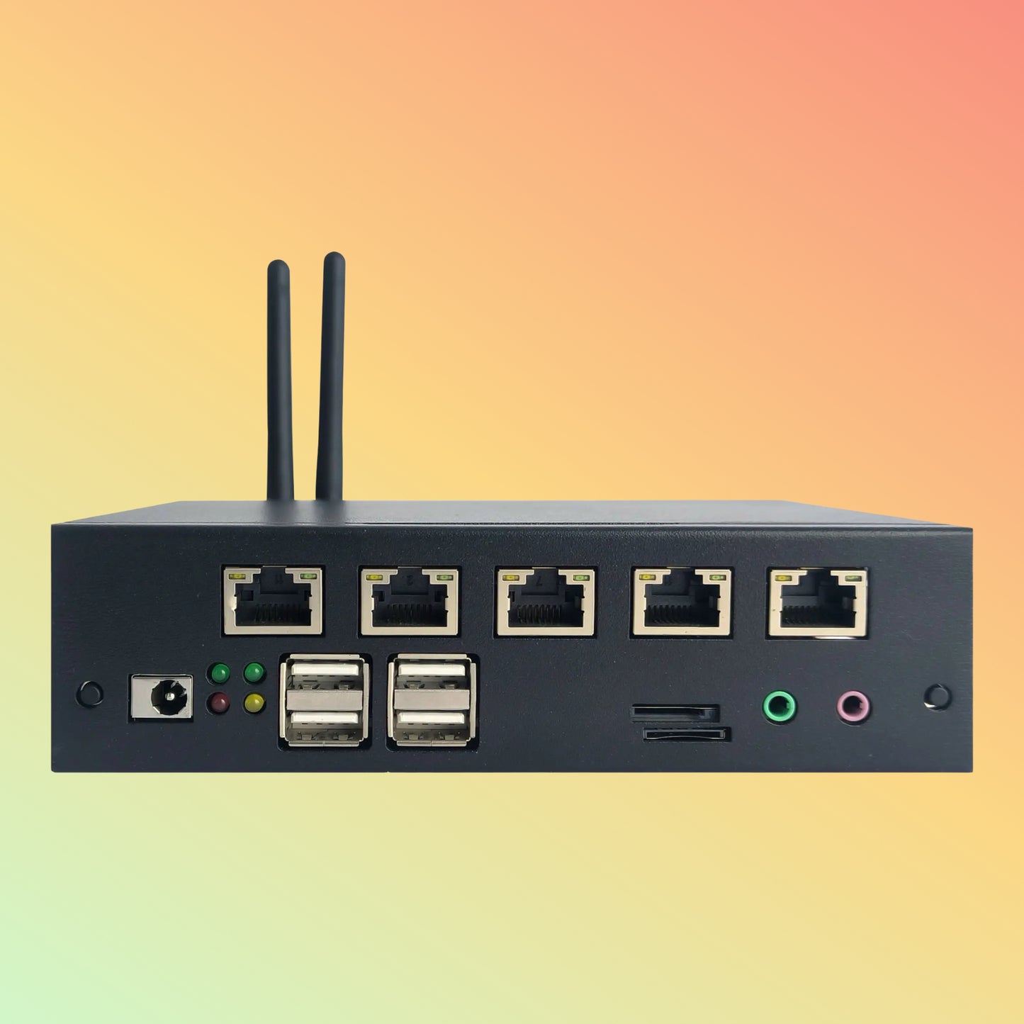 DEWOD BOX-E801S RK3399 Mini PC – 5 LAN Ports & 4G Routing