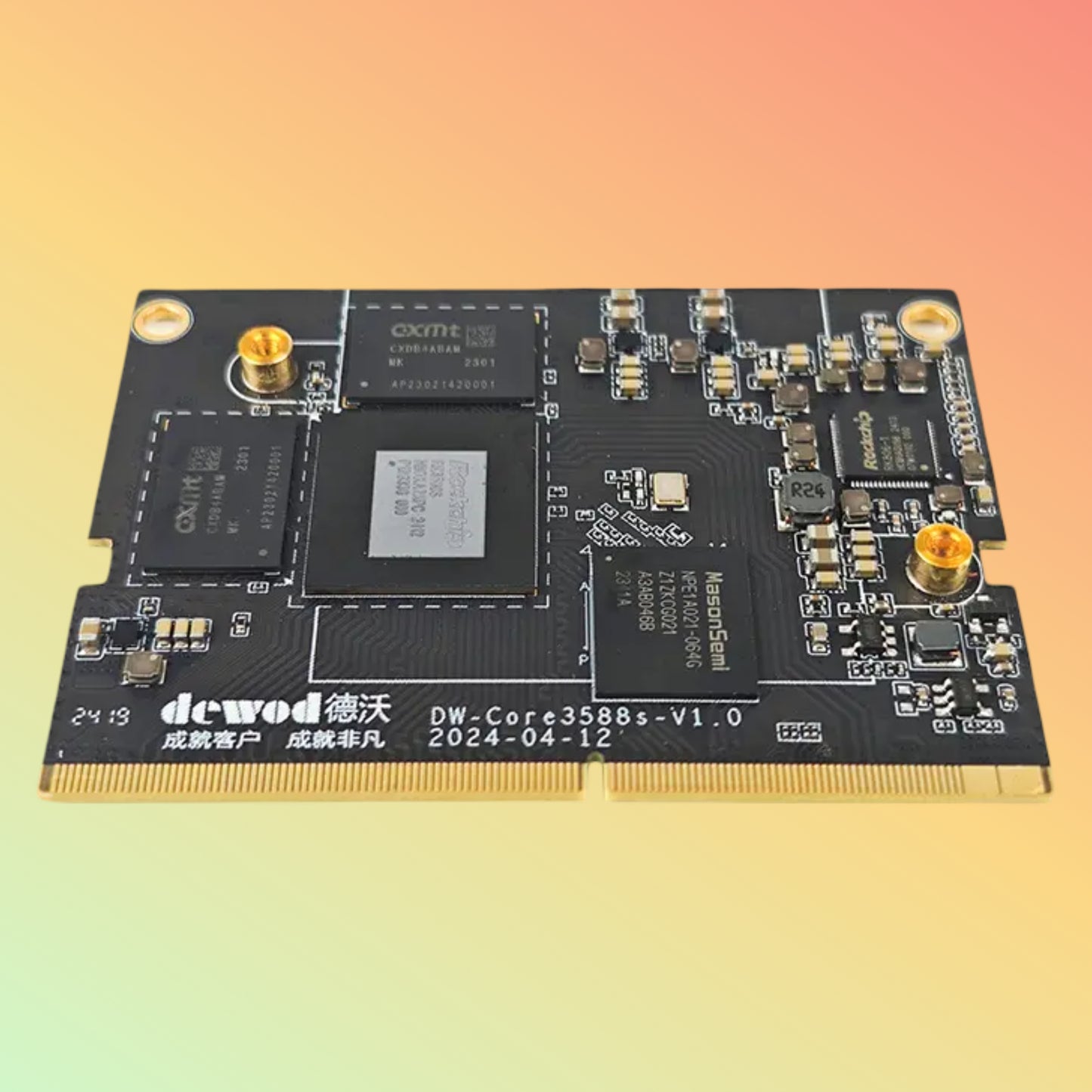 DEWOD RK3588S Stamp Hole Core Dev Board with Mali-G610 MP4