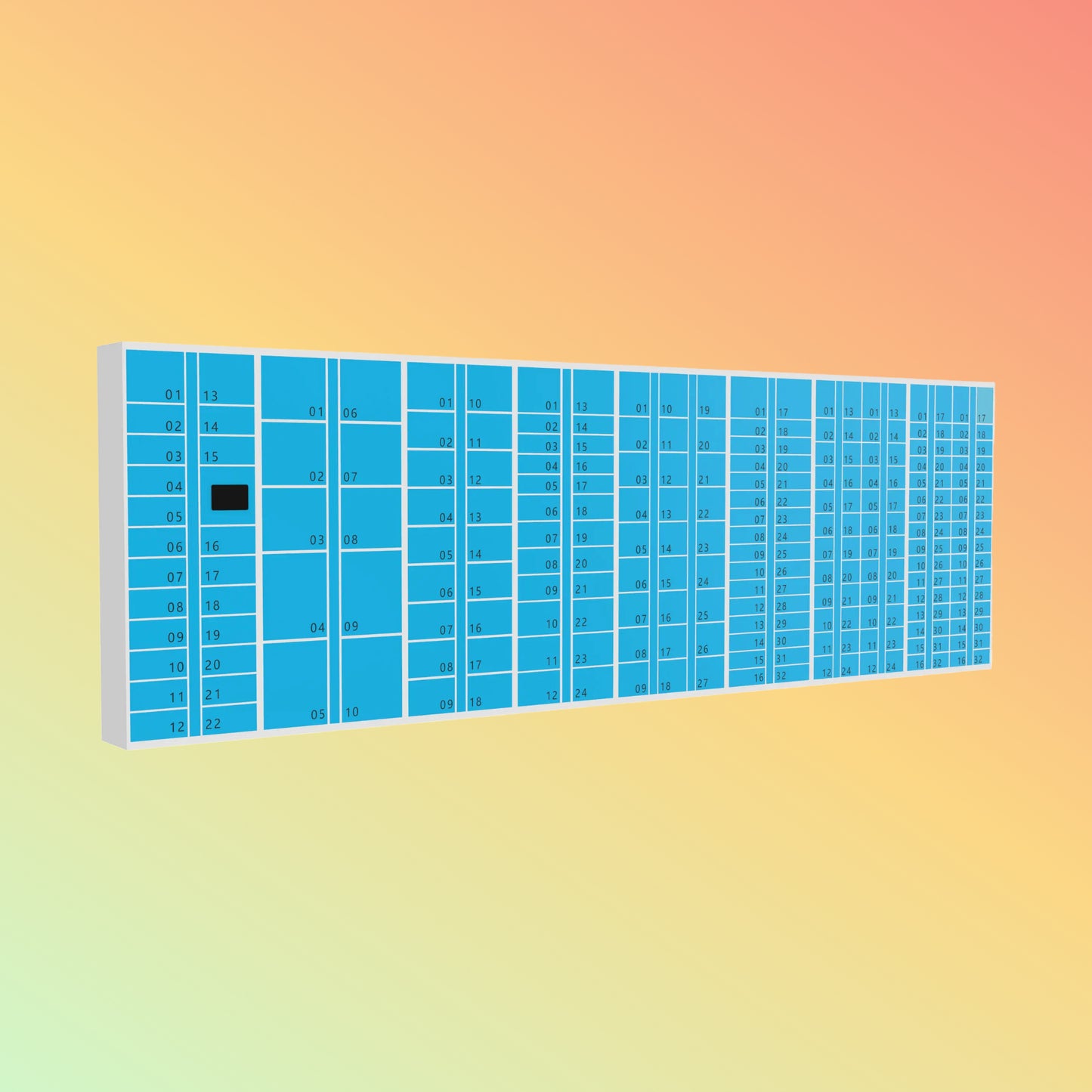 DEWOD Indoor Smart Parcel Lockers, 10–48 Doors Express Cabinet