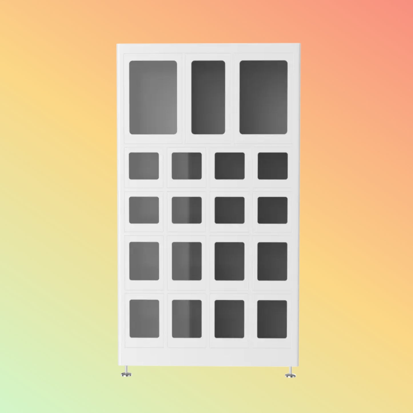 DEWOD 19-Door Smart Food Delivery Locker, Custom Steel Cabinet