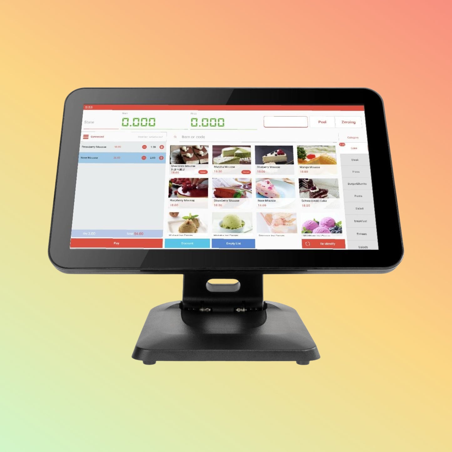 15.6" Foldable POS Register, Android/Win, Capacitive Touch & Printer