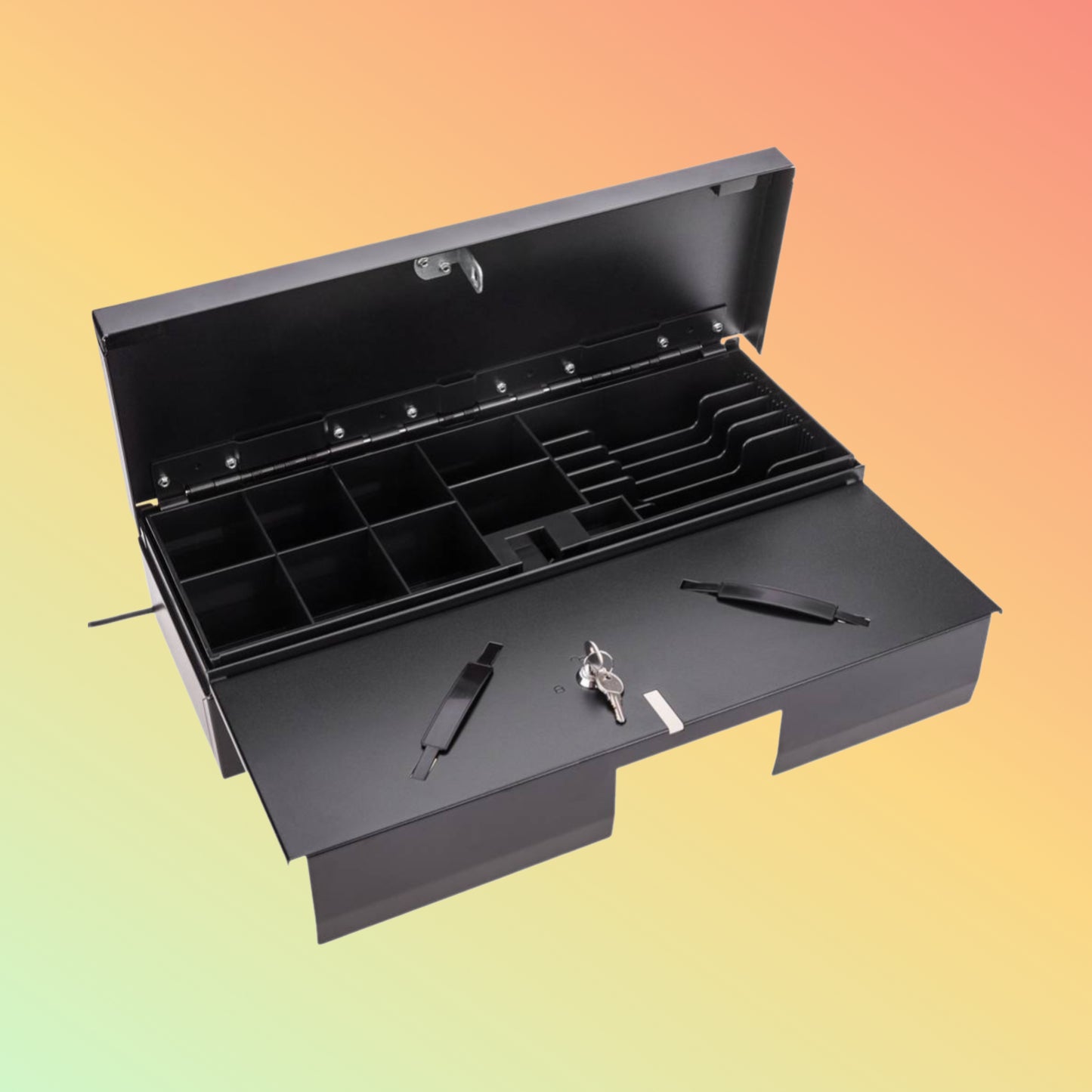 ALWAYPOS Cash Drawer w/ Protective Cover, Handles & Lock