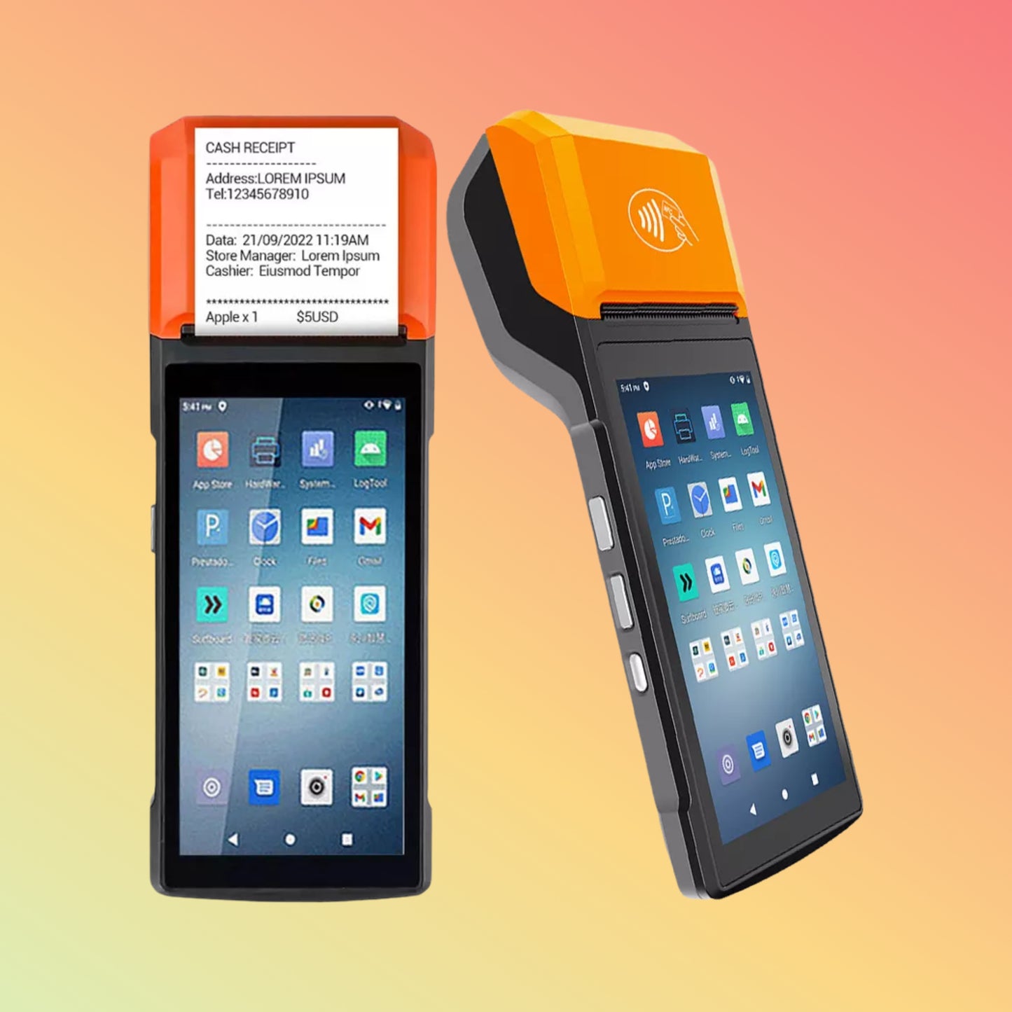 HCCTG NFC GPS 4G Android 14 Smart Mobile Terminal with 58mm Printer R330 Plus