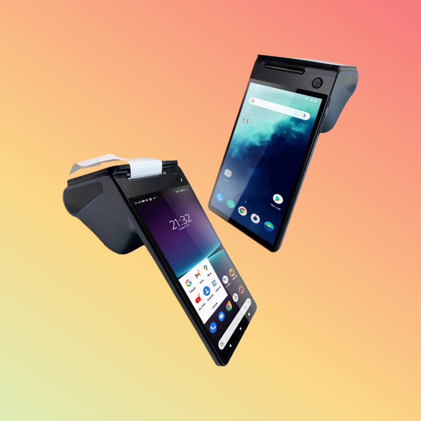 Android 14 Dual Screen 8+2.66 Inch NFC Handheld POS Terminal with 58mm Ticket Printer Contactless Card Reader Payment Z150