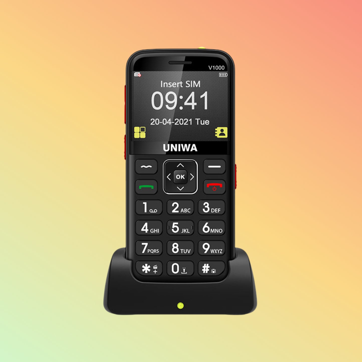 UNIWA V1000 Big Button 4G Senior Bar Cell Phone For Elderly with SOS