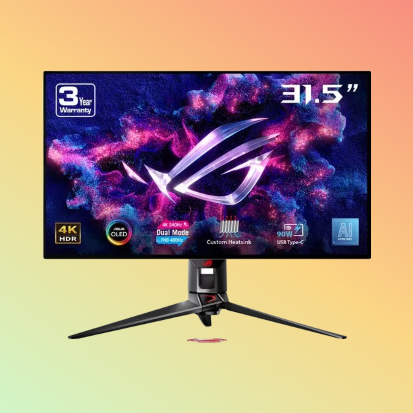 ASUS REPUBLIC OF GAMERS SWIFT PG32UCDP Gaming Monitor - 32" 4K (3840 x 2160), OLED, HDMI, DP, 1300 nits, 480 Hz