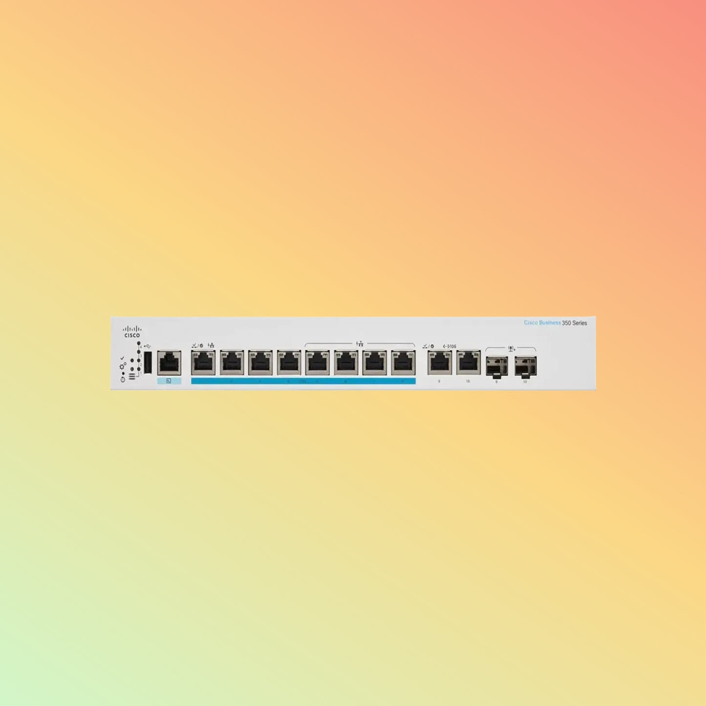 CISCO Catalyst CBS350 Switch - 80 Gbps Switching Capacity, Throughput up to 29.76 Mpps, 240W PoE Capability, 8 x RJ45