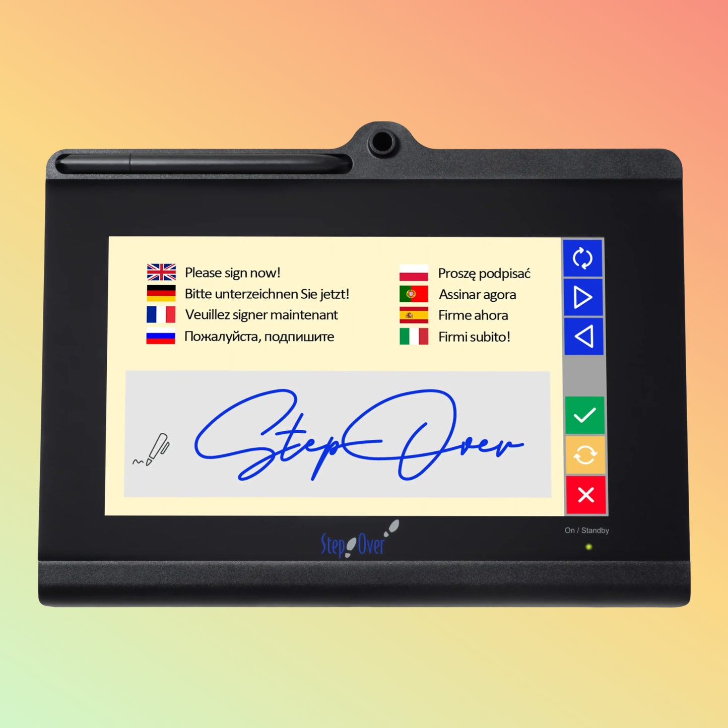 StepOver 10" Signature Pad – Color Screen, Document View, Durable