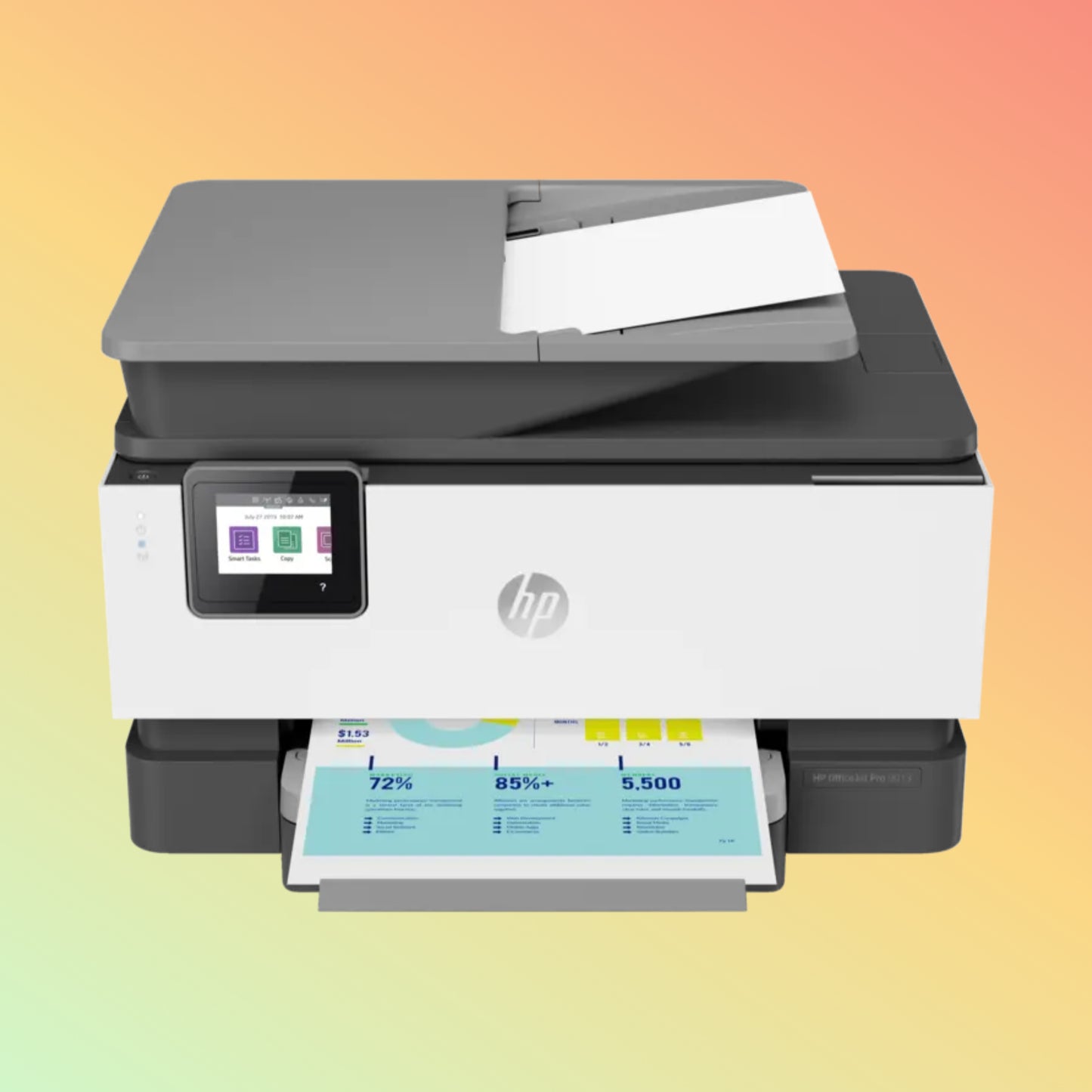 HP OfficeJet Pro 9013 Printer - Wireless, A4, Print Copy Scan Fax, 22 ppm, 1200 x 1200 rendered dpi Resolution, 25,000 pages Duty Cycle, Black and Color