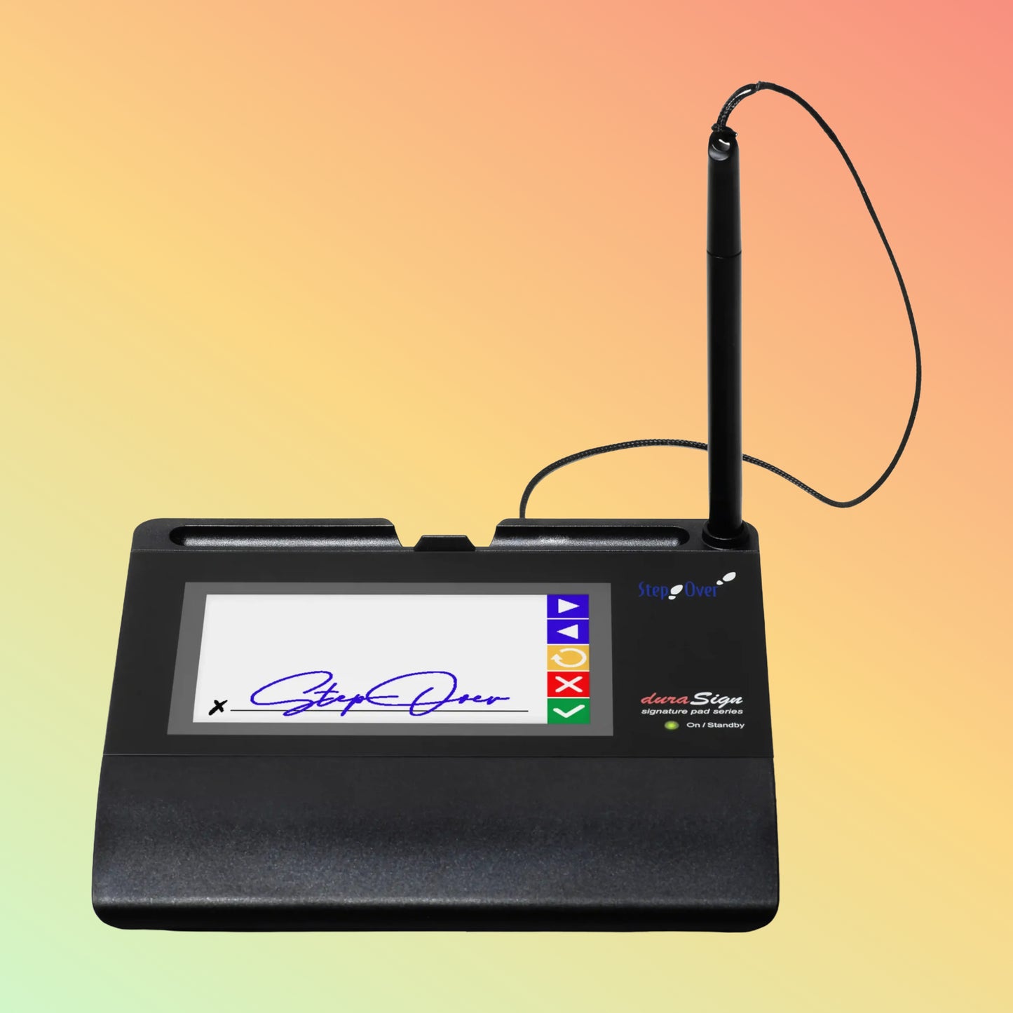 StepOver 4.3" Signature Pad – Tempered Glass, Mobile & Desktop Use