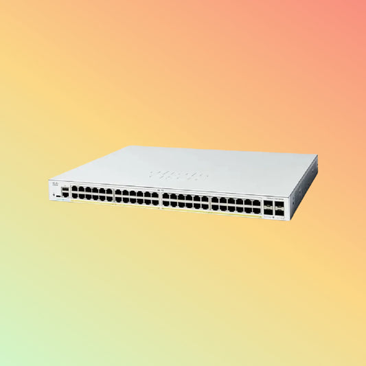 Cisco C1300 Managed Switch – 176Gbps, 130.94Mpps, 375W PoE, 48 RJ45, 4 SFP+ Ports