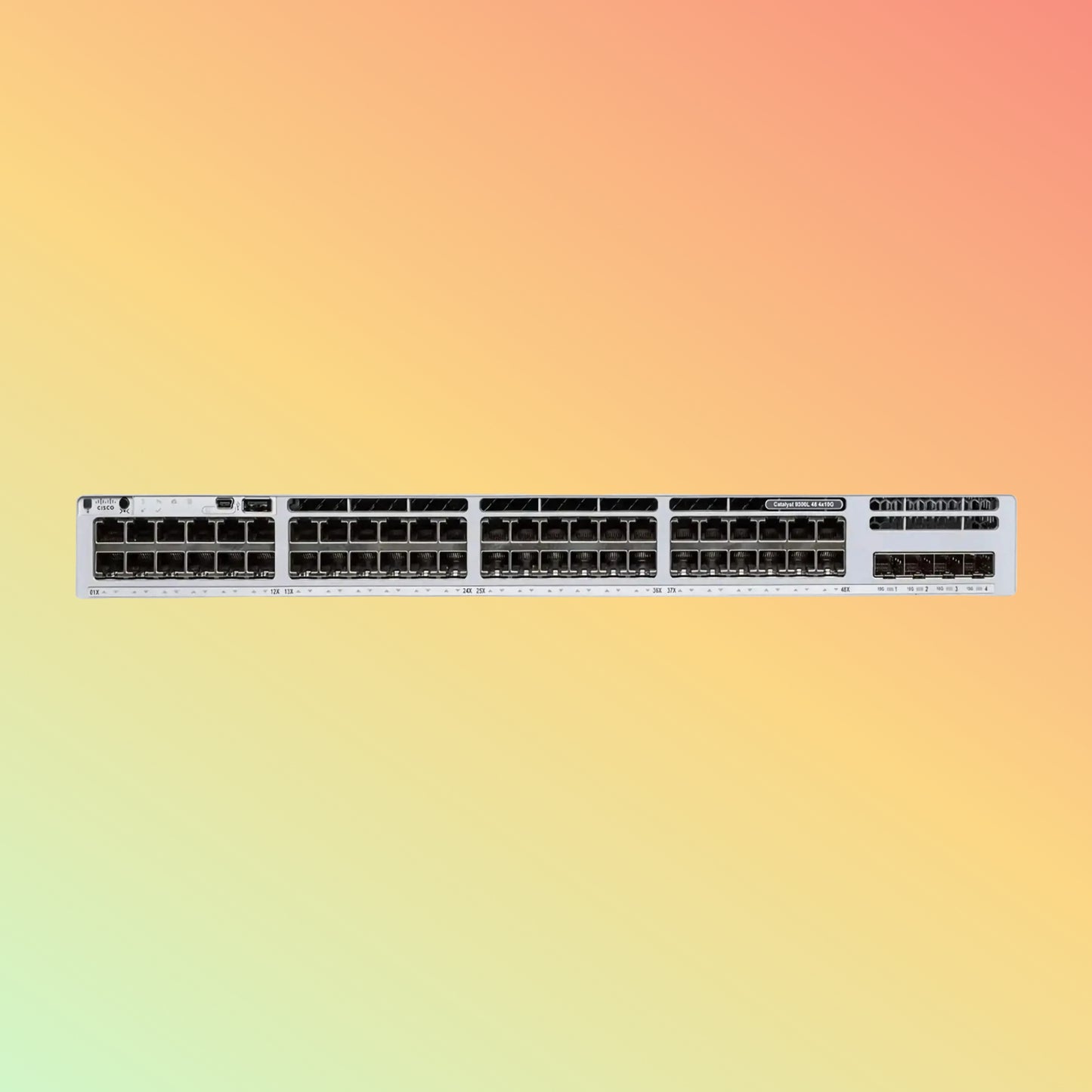 Cisco Catalyst C9300L – 176Gbps, 130.95Mpps, 505W PoE, 48 PoE+ RJ45, 4 SFP, Network Essentials