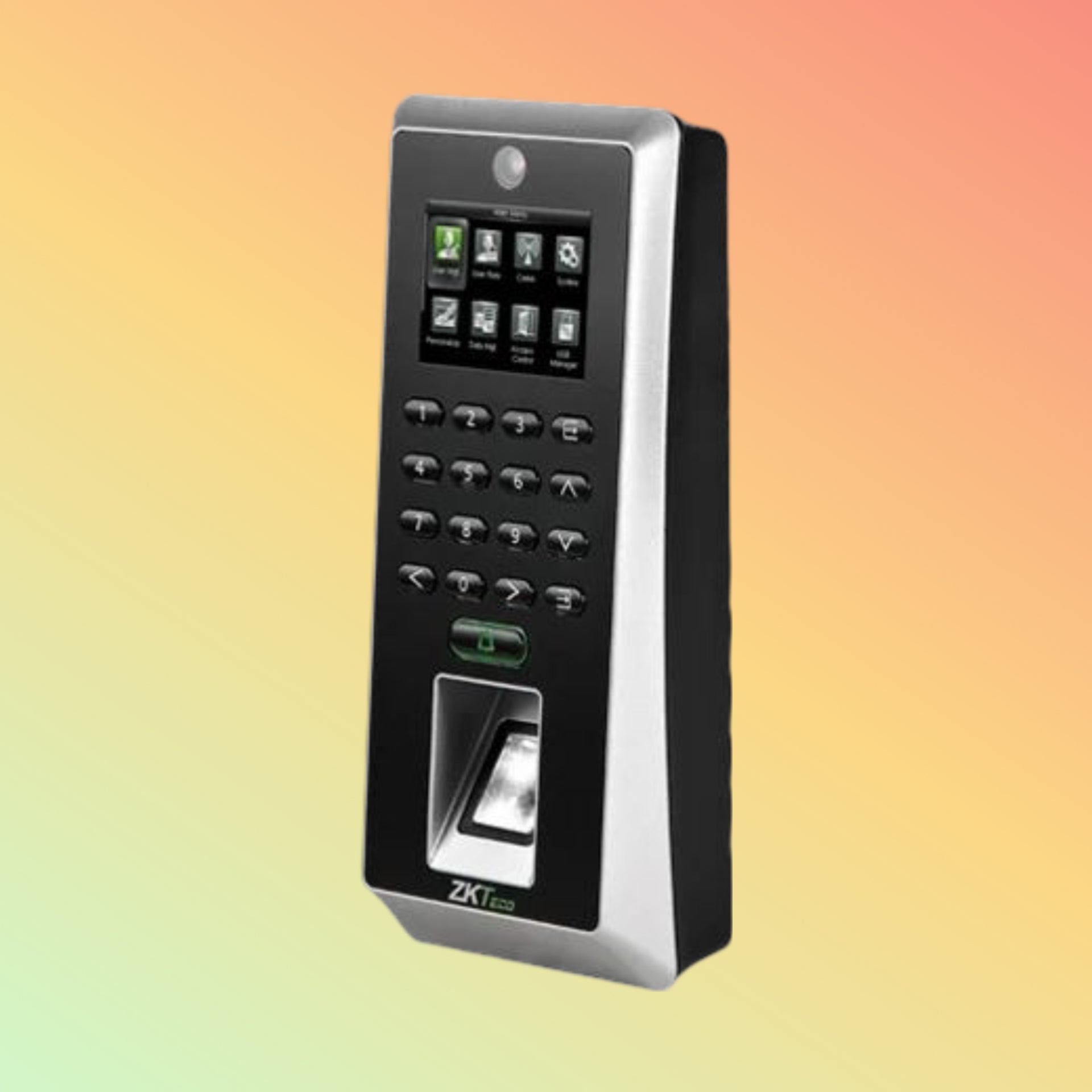 alt="Zkteco Biopro SA20 biometric terminal with fingerprint scanner"