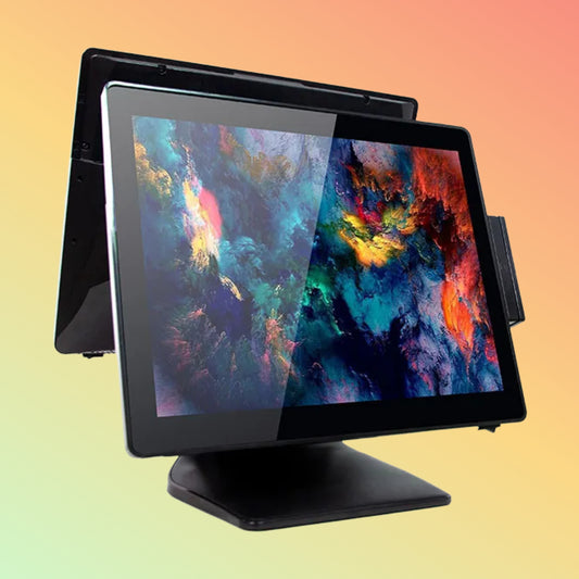 CARAVPOS - 15+15 Double Screen Pos System Electronic Cashier Register Offline Pos Systems AIO-1568 Pos System