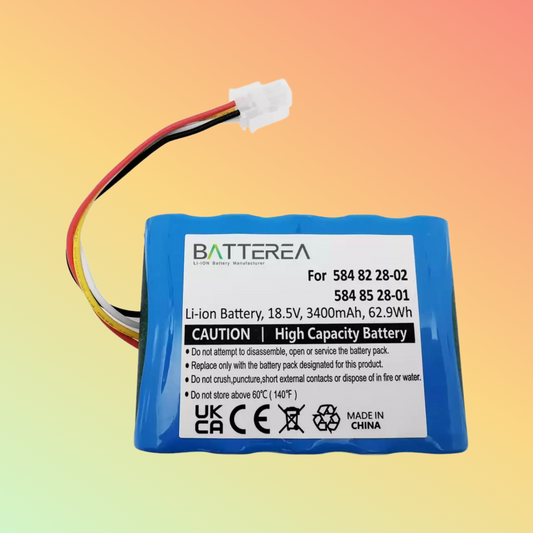 Batterea Battery Replacement for Husqvarna 584 85 28-01, 584 82 28-02, 584 82 28-01 ,3400mAh 18.5V Li-ion