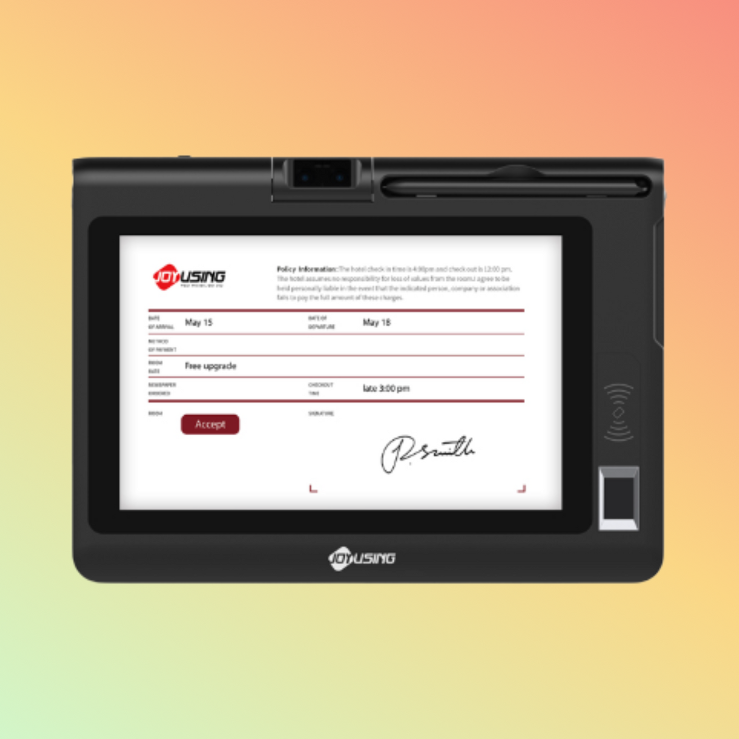 Joy Using Signature Pad with Identity Verification MT510B
