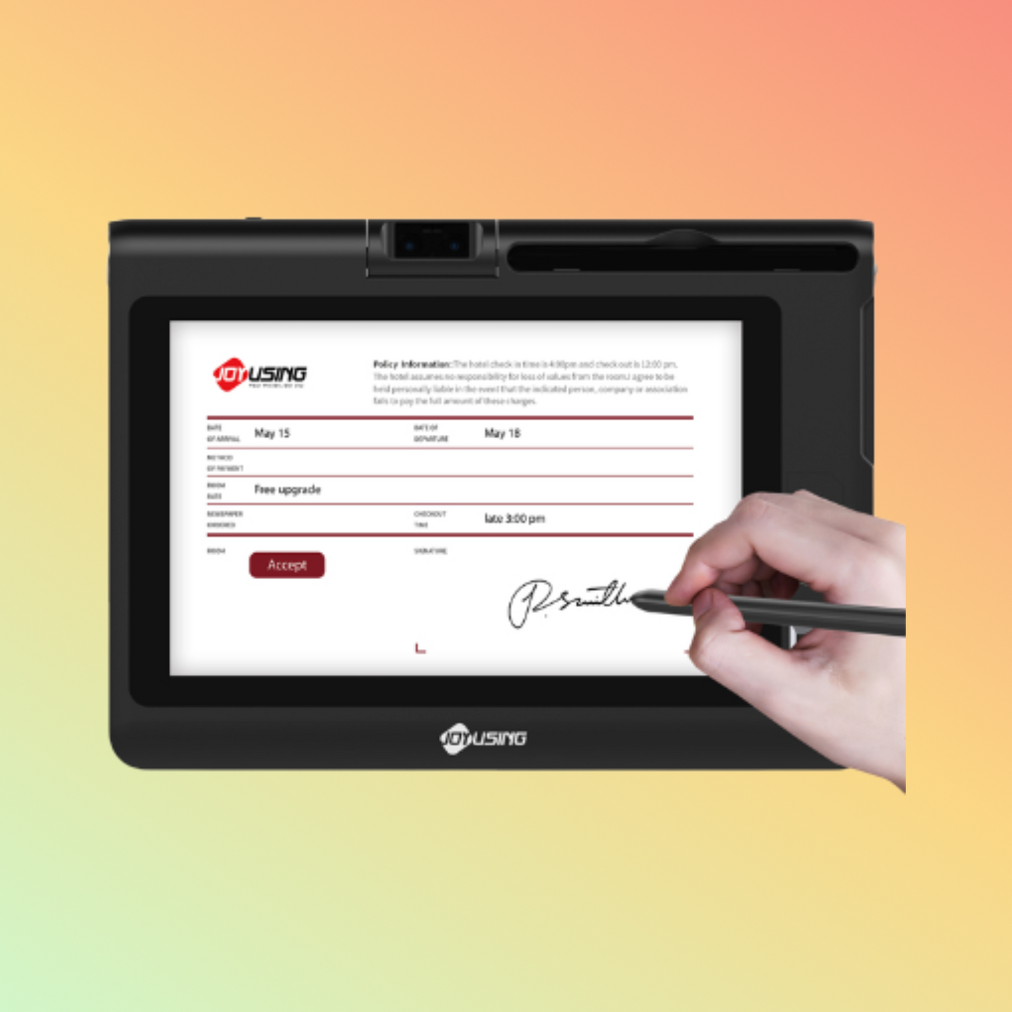 Joy Using Signature Pad with Identity Verification MT510B