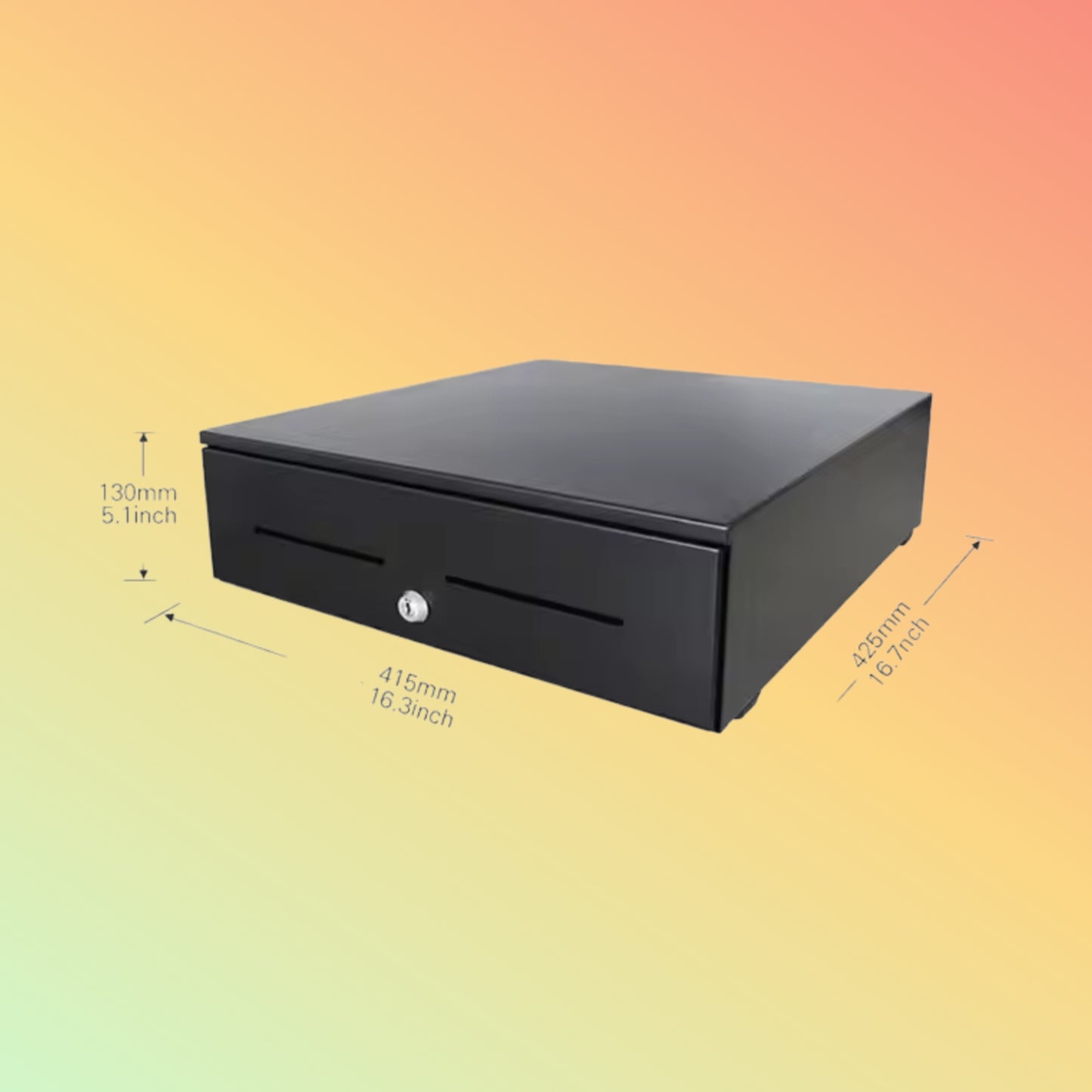 MAKEN SK-415HB 3-Position Lock 8 Bill 8 Coin Aluminum Cash Tray Advantage Cash Drawer For Shop