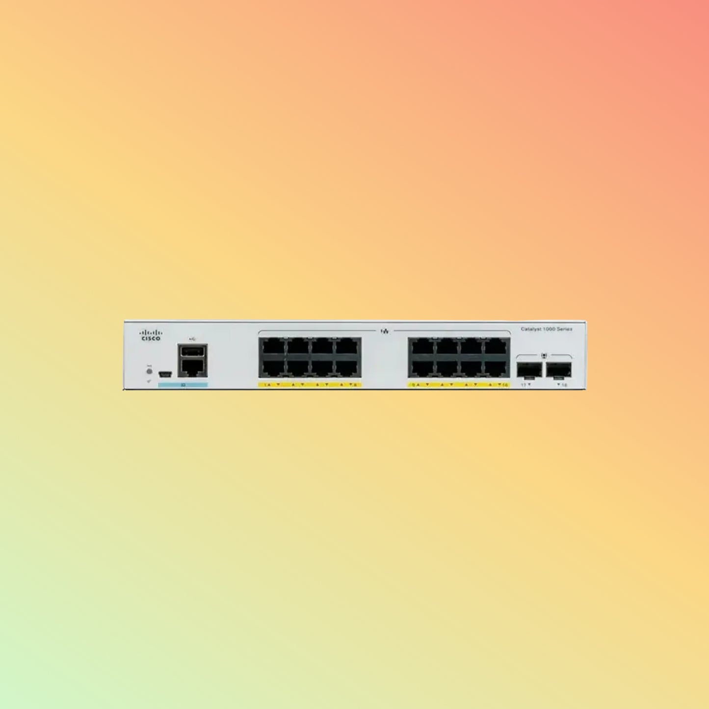 CISCO Catalyst C1000 – 36Gbps, 16xPoE+ RJ45, 2xSFP, 120W