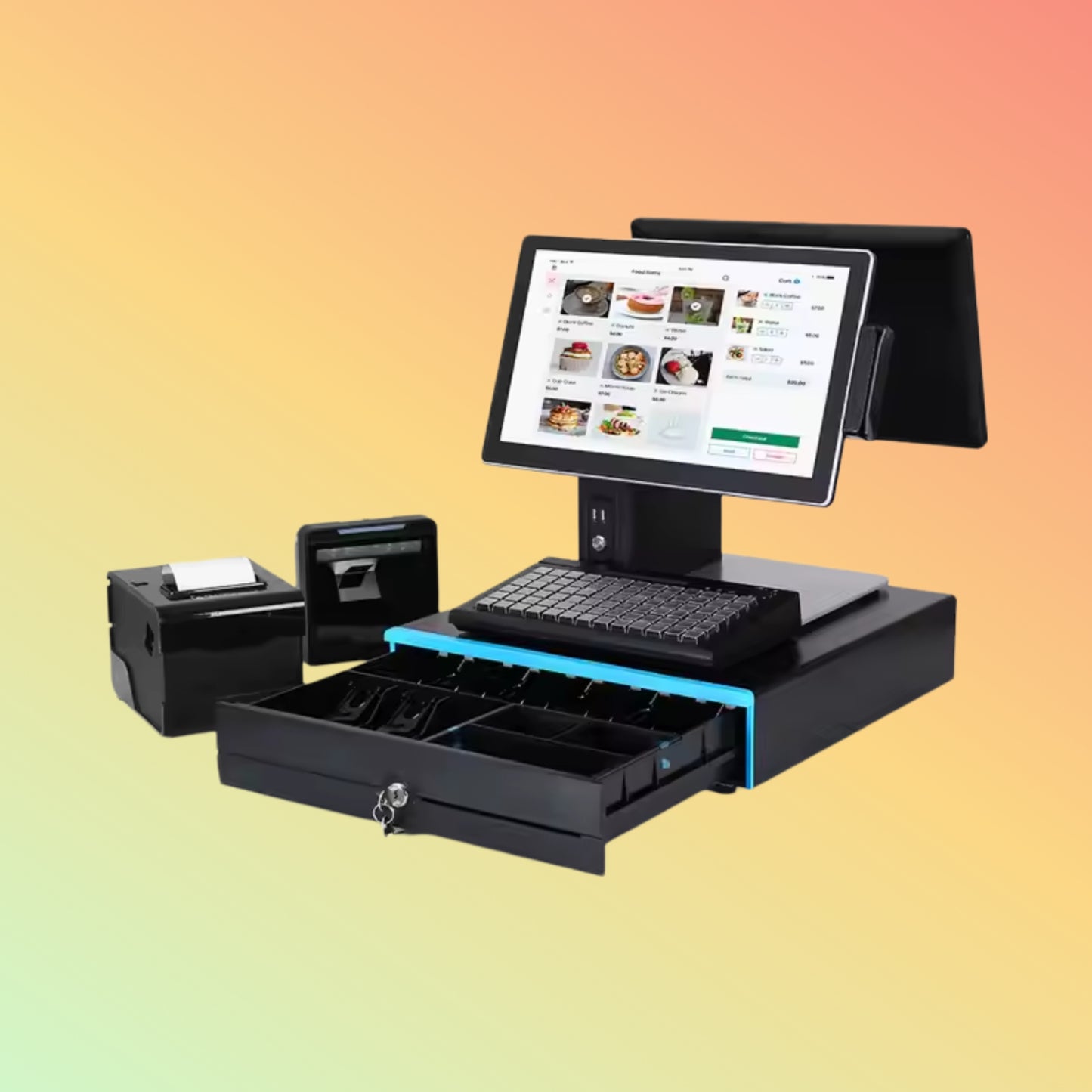MATSUDA POS 15.6inch Windows 10 Touch Screen POS System Cash Register