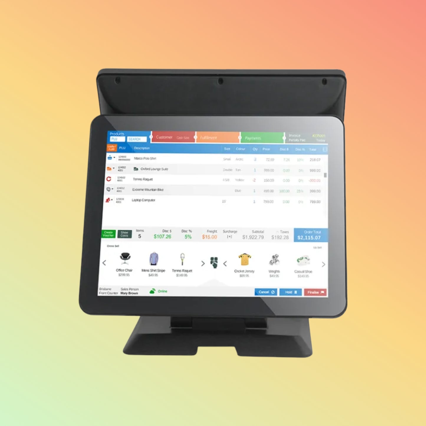 CARAVPOS 15" Dual Screen Touch POS with Customer Display