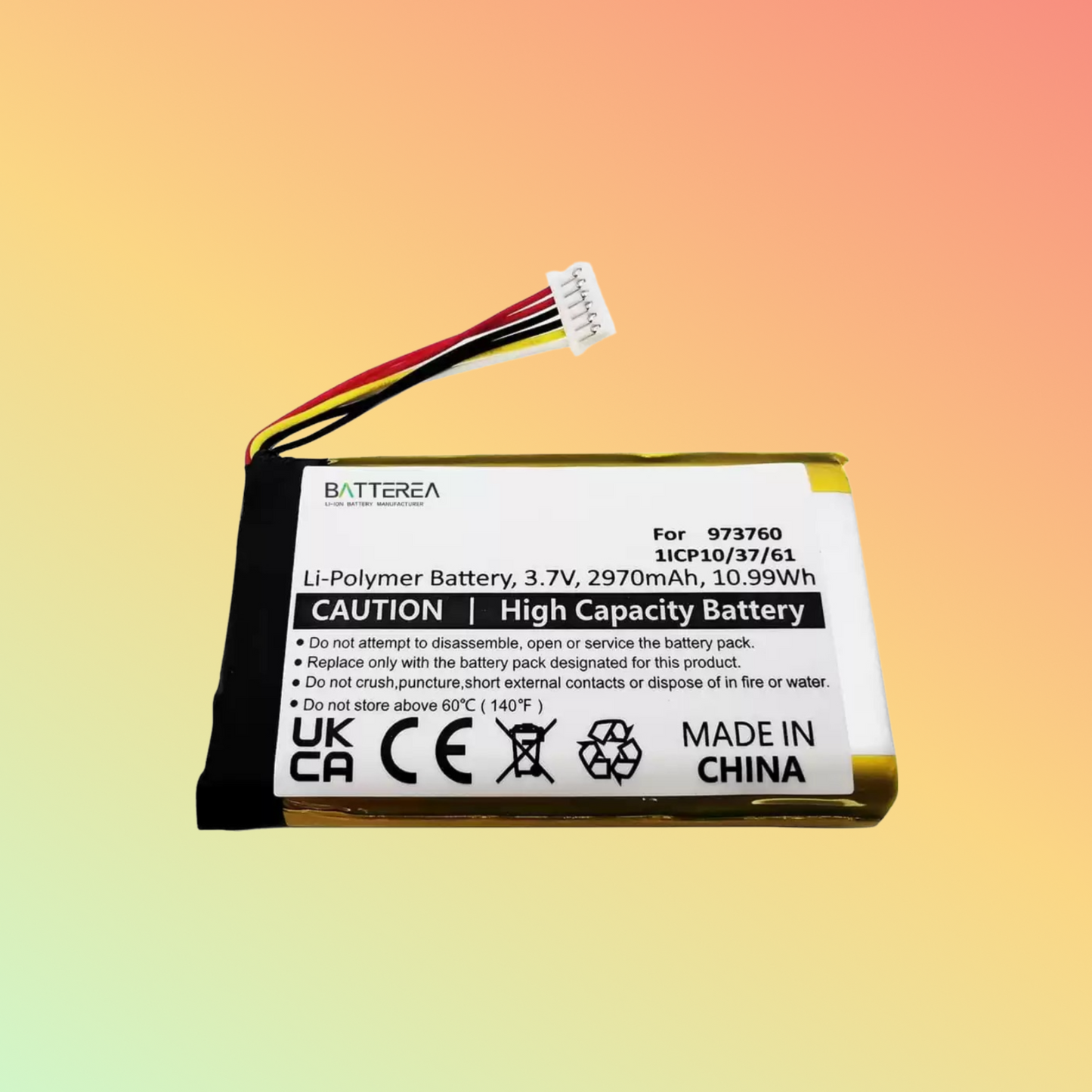 Batterea replacement for DJI Mavic Pro replaces 973760,1ICP10/37/61, 3.7V 2970mAh