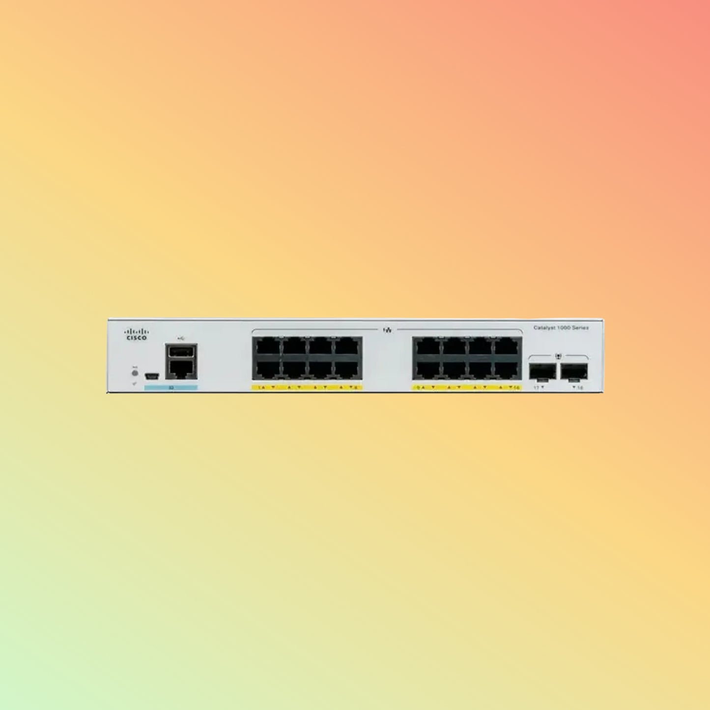 CISCO Catalyst C1000 – 36Gbps, 16xPoE+ RJ45, 2xSFP, 120W PoE